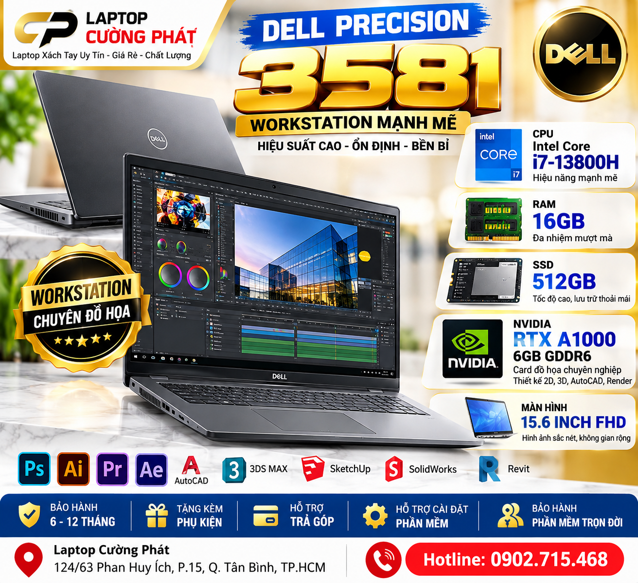 Dell precision 3581 mẫu laptop đồ họa đáng mua